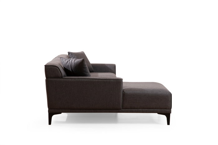 Atelier Del Sofa Petra L Corner Sofá Esquinero Anthracite Poliéster Madera De Haya 145x250x69cm